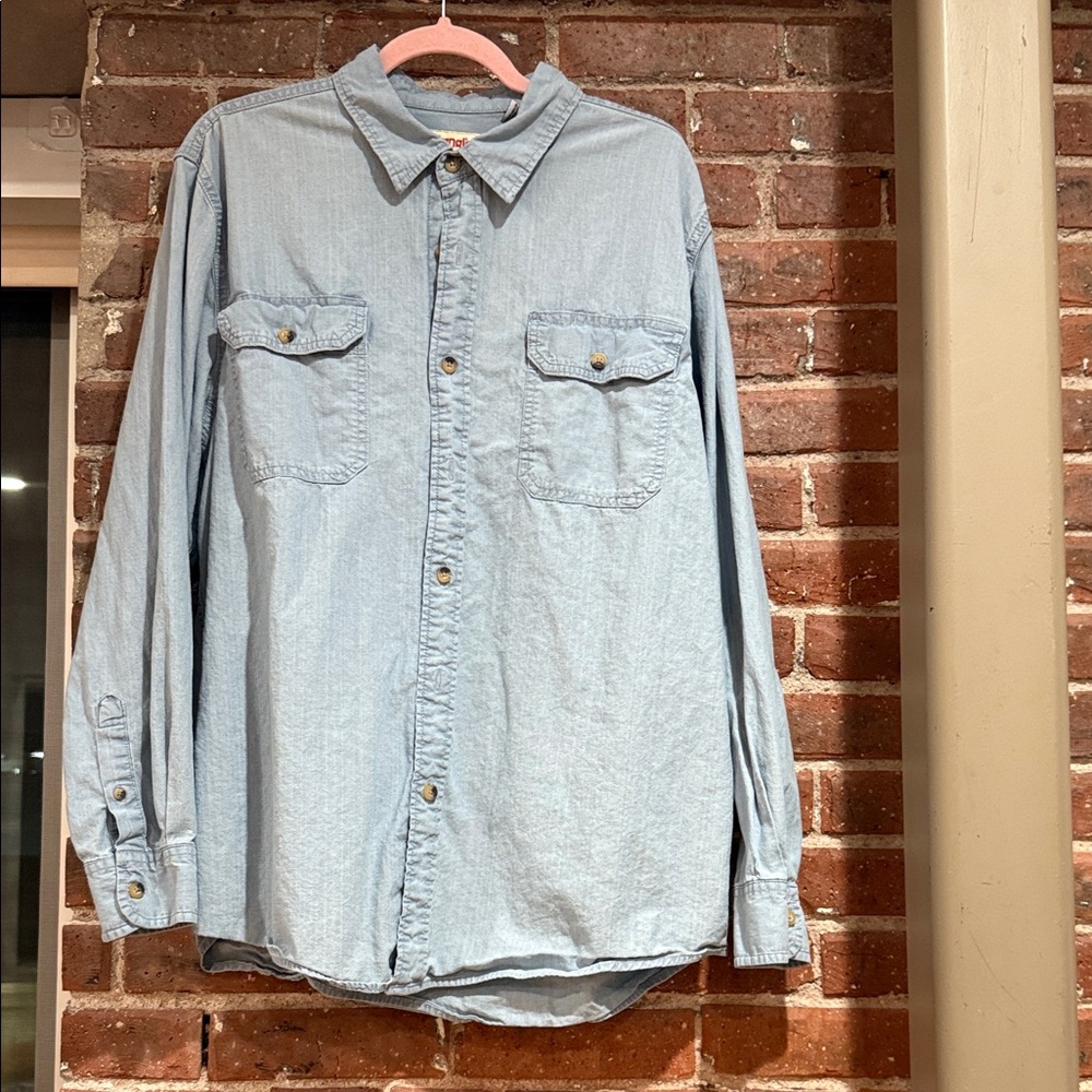 Wrangler Light Blue Casual Button-Down Shirt